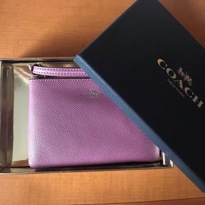 NWT Metallic Purple Coach Wristlet